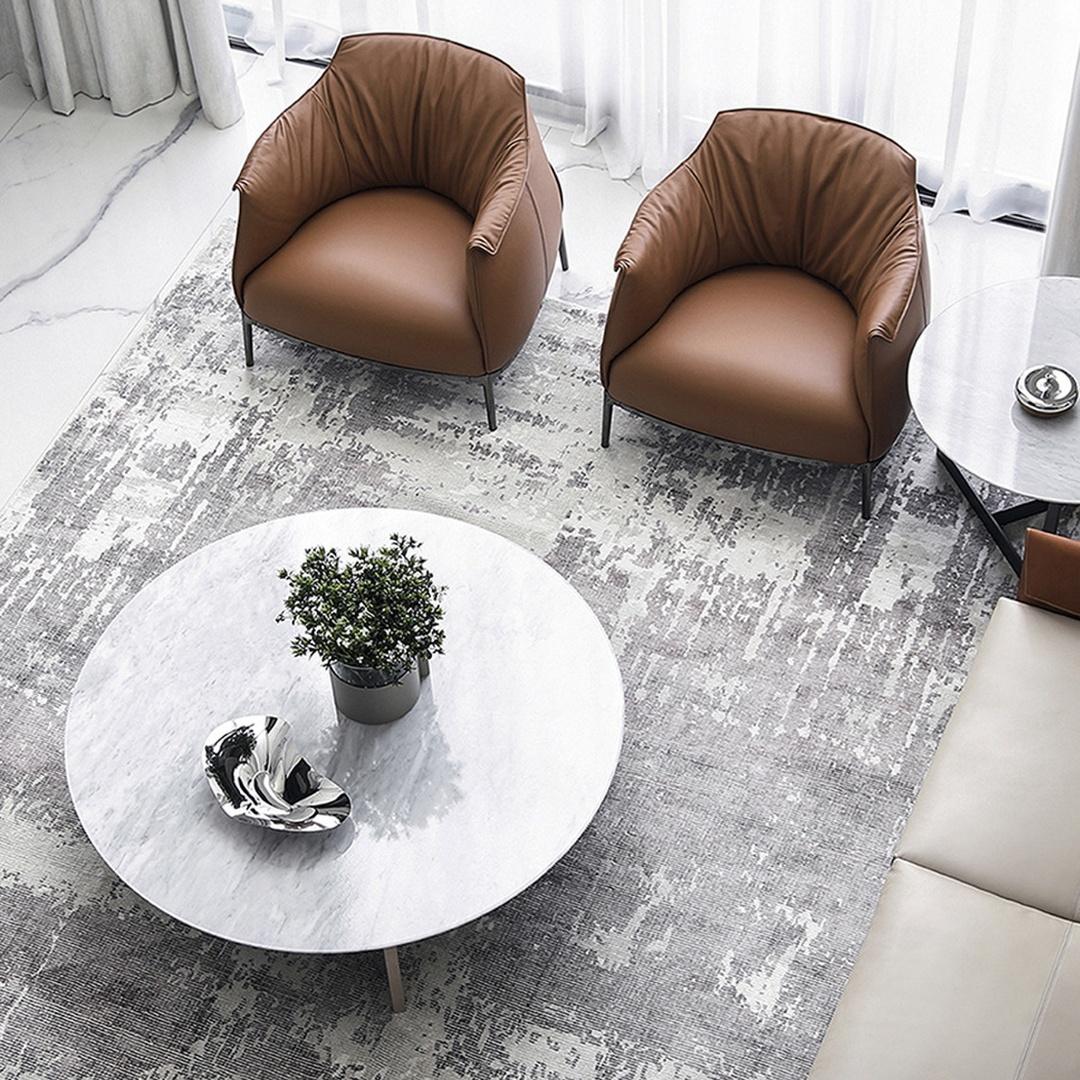 Modern Round Marble Top Coffee Table - Image 4